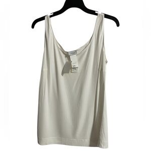 NWT AKRIS Ivory Silk Crepe Scoop Neck Sleeveless
